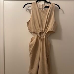 Beige keyhole dress